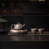 Lotus Pond Teapot Holder Retro Water Storage Small Tea Tray Coarse Pottery Tea Tray Tea Set Heat Insulation Mat Serving Tray