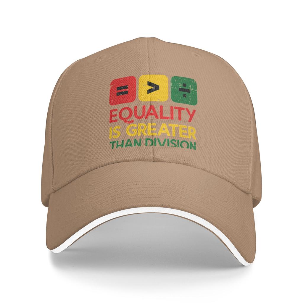 Black History Equality Greater Than Division Baseball Cap  Fashion Women Unisex Trucker Hat Fishing Snapback Cap Gift Idea