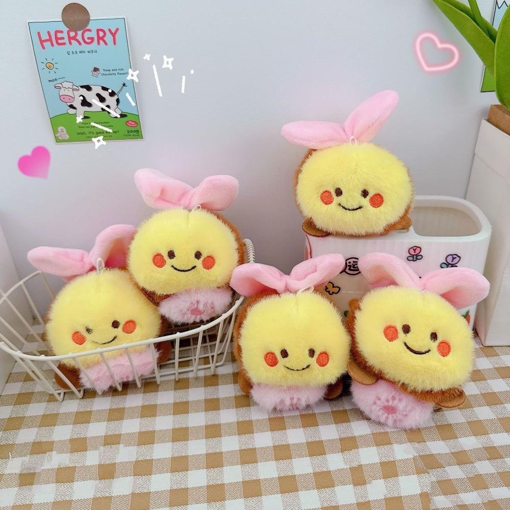 Cartoon Plush Bag Pendant Soft Creative Drawstring Doll Cartoon Bee Keychain  Women Men