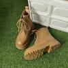 Fashion Shoes for Women 2024 New High-quality Lace Up Women's Boots English Ankle Thick Sole Solid Color Outdoor Daily Women's Boots