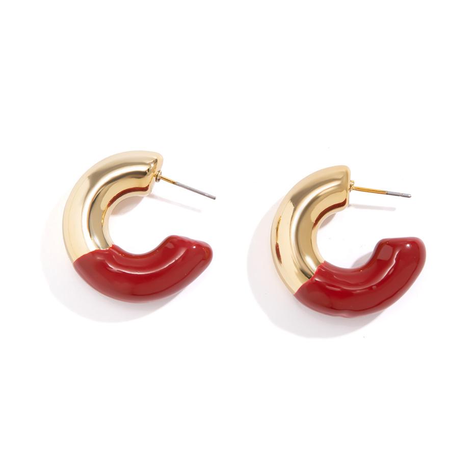 

Ingemark Punk Vintage Geometric Circle C Shape Hoop Earrings for Women Trendy 2026 Goth Oil Drip Piercing Earring Y2K Jewelry
