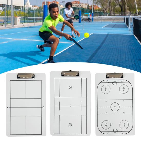 Coaches Clipboard Dry Erase Coaching Whiteboard Double-Sided Lineup White Board for Hockey Baseball Pickleball Lacrosse
