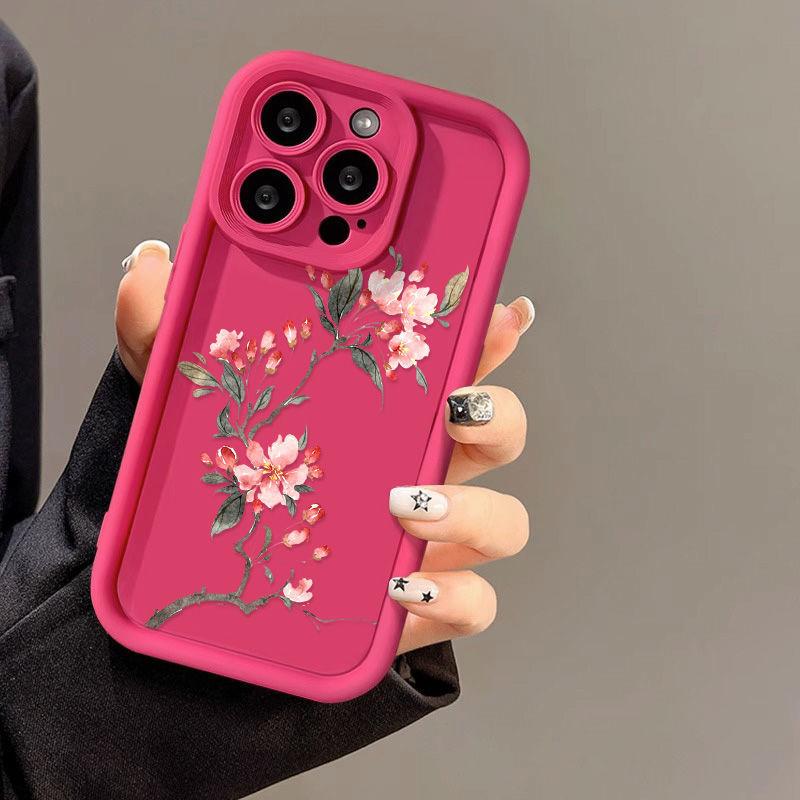 Beautiful peach blossom is suitable for iPhone17ProMax mobile phone case 14 Apple 13 matte 12/15 generation xsmax