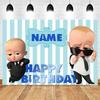Boss Baby Thema Achtergrond Meisje Jongen Verjaardagsfeest Kinderkamer Decoratie Fotografie Achtergrond Gepersonaliseerd Naam Poster Banner