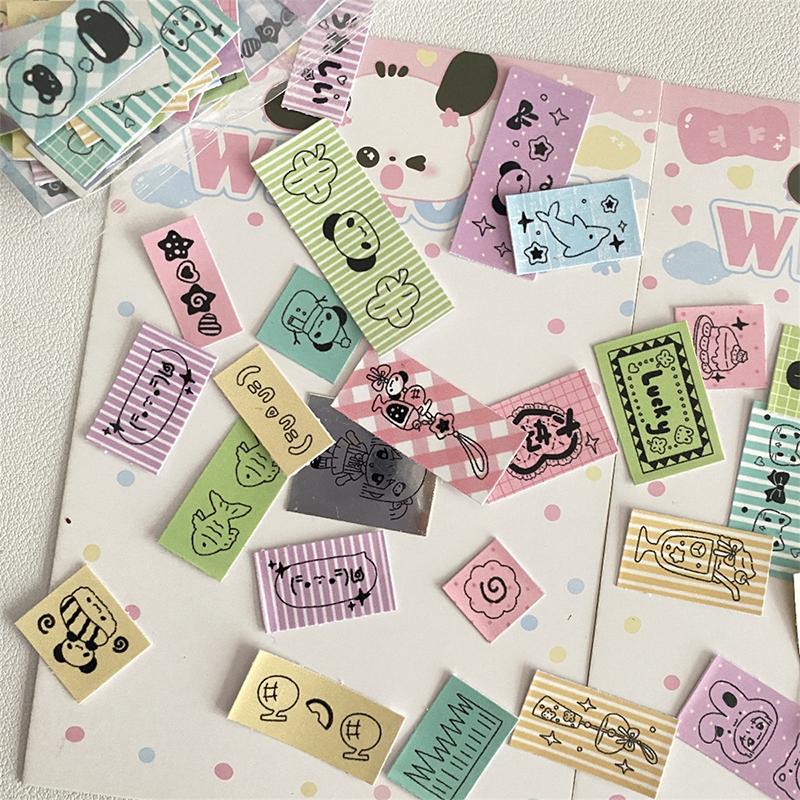 

30Pcs Cartoon Stickers Cute Label Machine Sticker Journal Phone Case Decoration Small Stickers DIY Handbook Tag