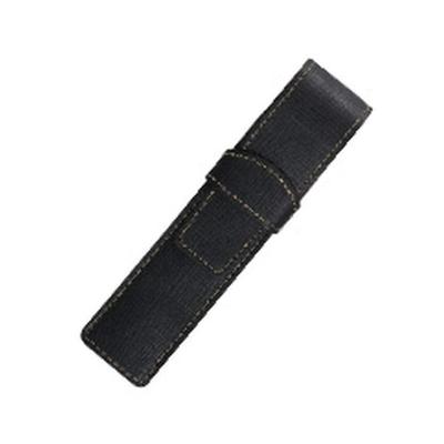 Étui à stylo en cuir de vache Trender, 1 pièce, différence (En relief) [Noir] TLPS-05S-B