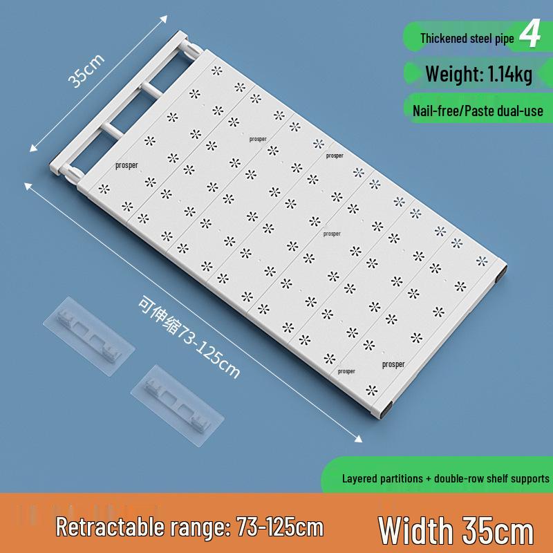 Wardrobe Divider No-Punch Shelf Storage Rack for Dormitory Cabinets and Shoe Organizers