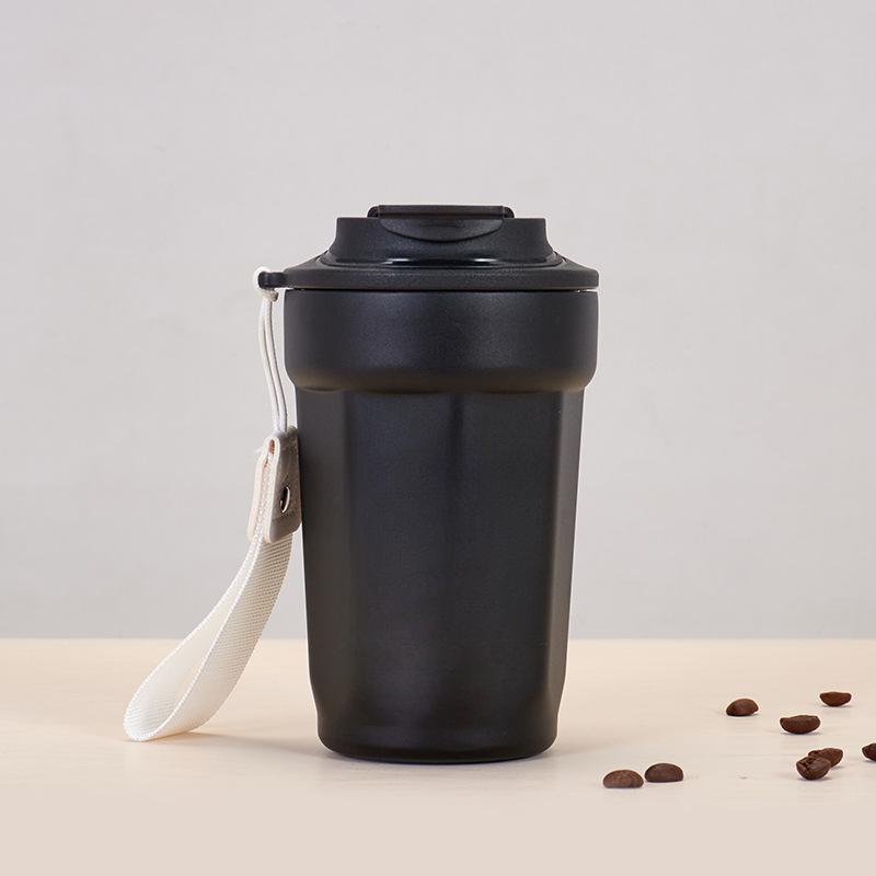 High-value 316 Stainless Steel Coffee Cup Online Celebrity Octagonal Cup Portable European-style Hand-held Thermos Cup for Female Lovers.