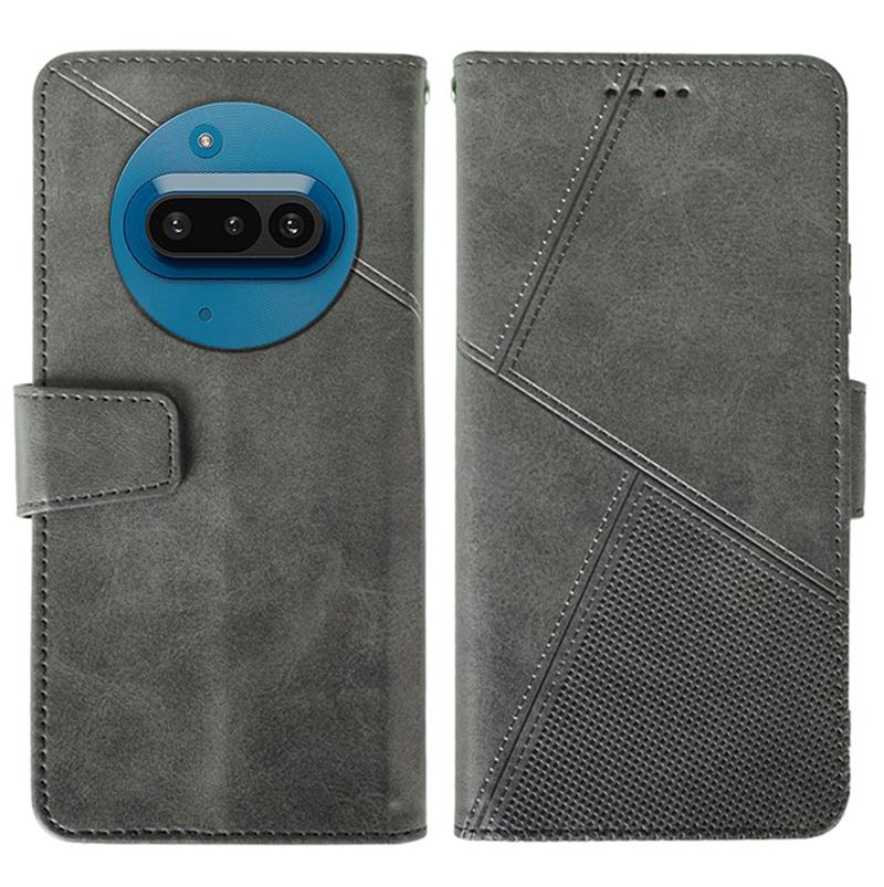

For Nothing Phone (3a) Case Leather Wallet Phone Cover Stand Calf Texture Grey