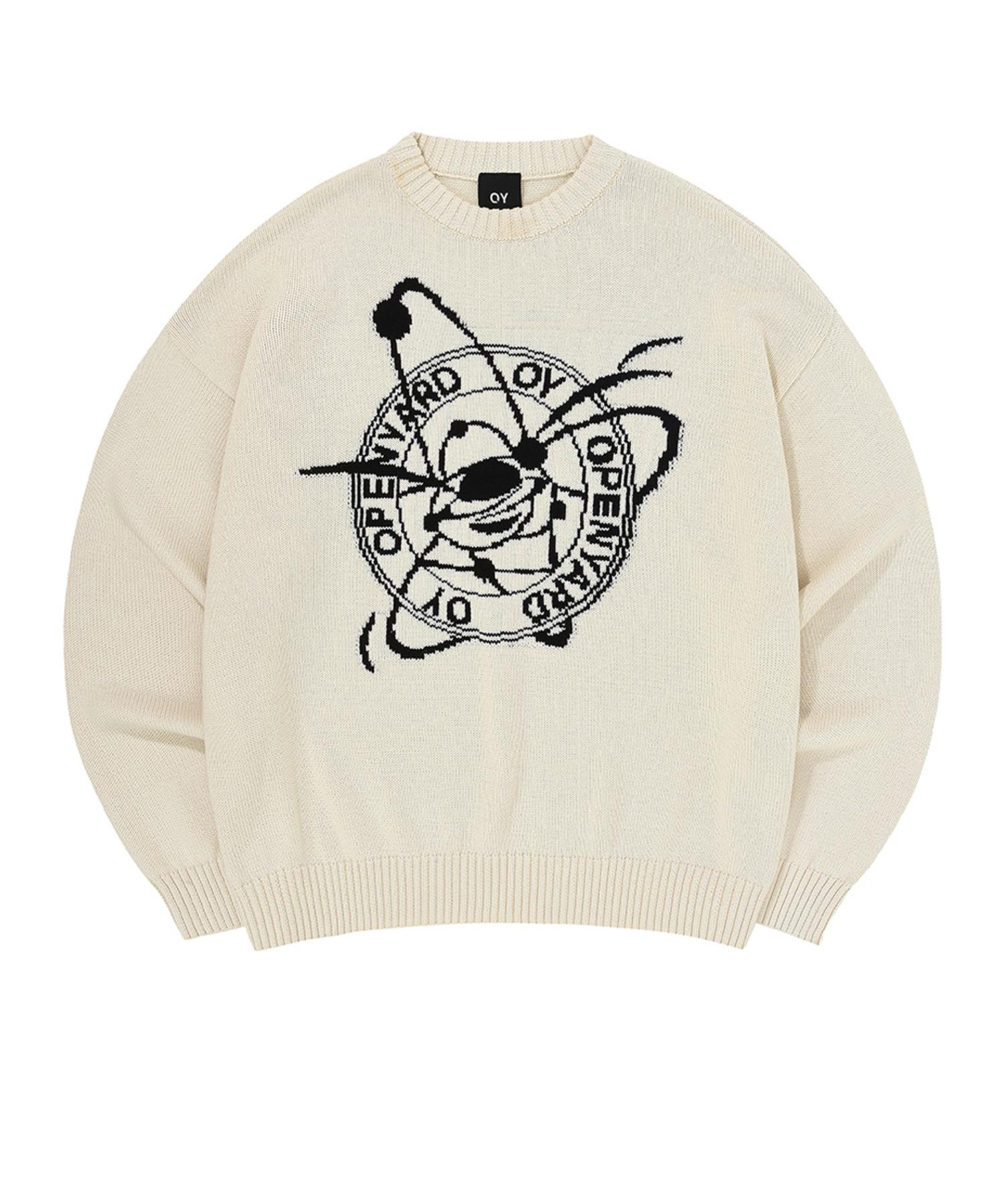 Oy Planetary Orbit Logo Knit - Ivory Ivory/One Size