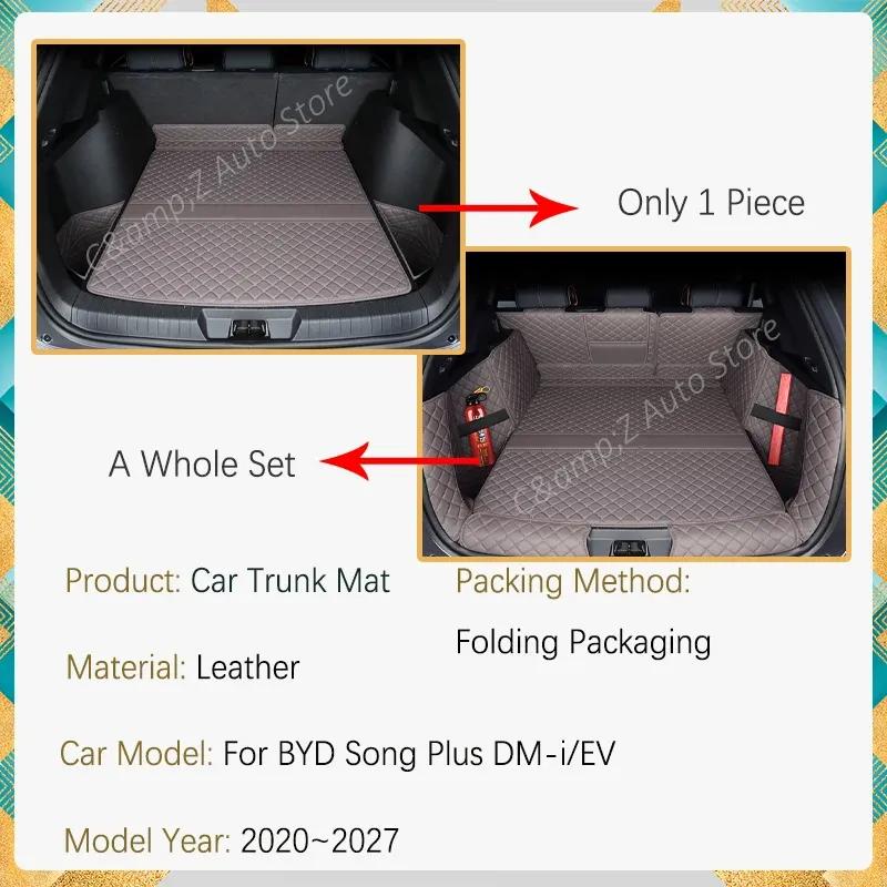 Car Trunk Mats For BYD Song Plus DM-i EV Seal U Sealion 6 SA3 2020-2027 Leather Cargo Liner Covers Boot Carpets Auto Accessories