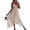 Summer European Style Spaghetti Strap Solid Color Maxi Dress Wear