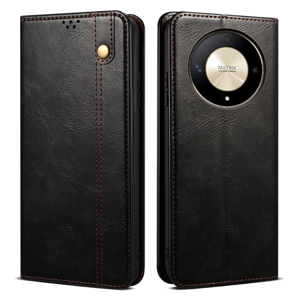 For Honor Magic6 Lite 5G/X9b 5G PU Leather Phone Case Flip Wallet Waxy Crazy Horse Texture