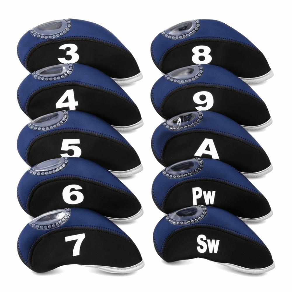 10pcs Neoprene Golf Club Head Covers Shockproof Golf Club Head Protector  Golfing Accessory