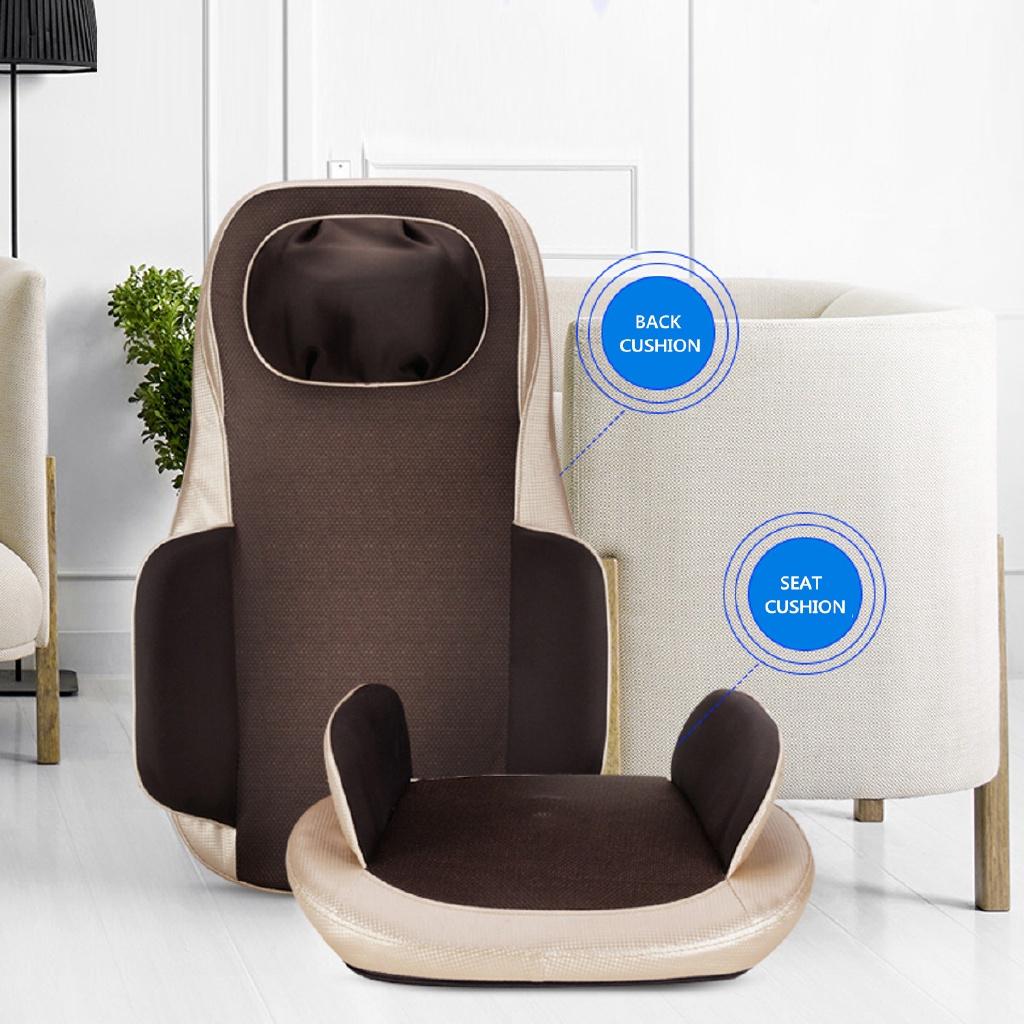50W 2 Modes Massage Seat Cushion Chair-Neck Back Massager with Heat Rolling Kneading for Back Pain Relief