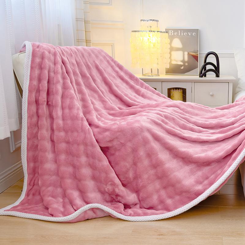 Single/Queen/Super King Thicker Fleece Throw Blanket for Bed or Sofa , Soft Plush Blanket