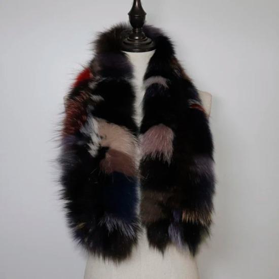 Hot Sale Natural Fox Fur Scarf Winter Women Knitted Real Fox Fur Scarves Outdoor Warm Lady Quality Genuine Fox Fur Muffler