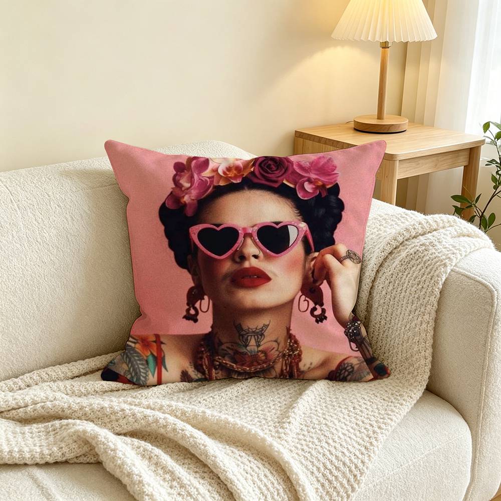 Fashion F-Frida Kahlo Art  Pillow Case Square Double-Sided Sofa Cushion Cover Bedroom Bedside Pillow