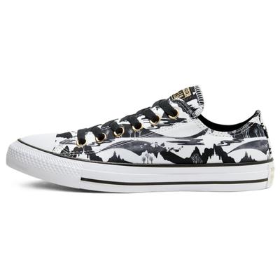 Frozen 2 X Chuck Taylor All Star Disney Co-Branded Frozen Comfort Trend Low-Top Canvas Unisex Black and White Graffiti