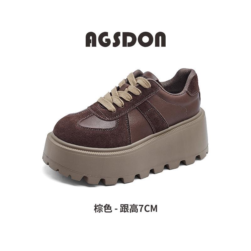 

Augusteng platform-soled German training shoes women s 2025 new spring and summer muffin-bottom casual sports board shoes Forrest Gump shoes 40