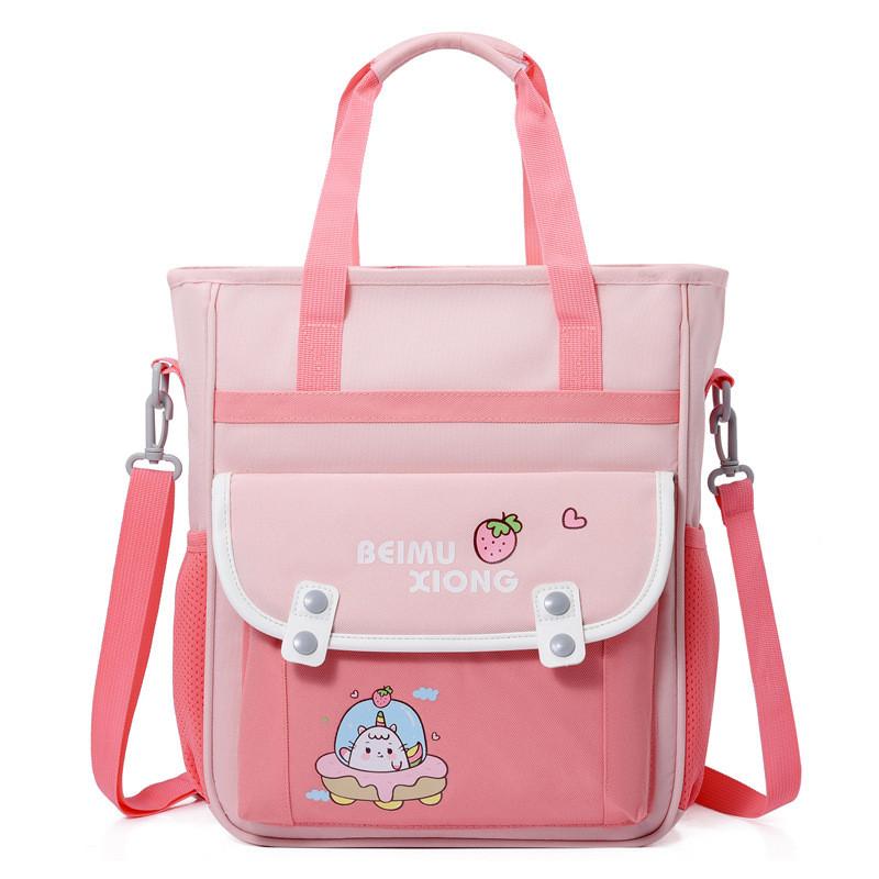 Multi-functional Cute Animal Pattern Oxford Fabric Backpack For Kids With Adjustable Straps And Breathable Lining In Pastel Colors розовый