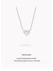 S925 Silver Moissanite Heart Necklace - Minimalist Heart-Shaped Pendant with Clavicle Chain