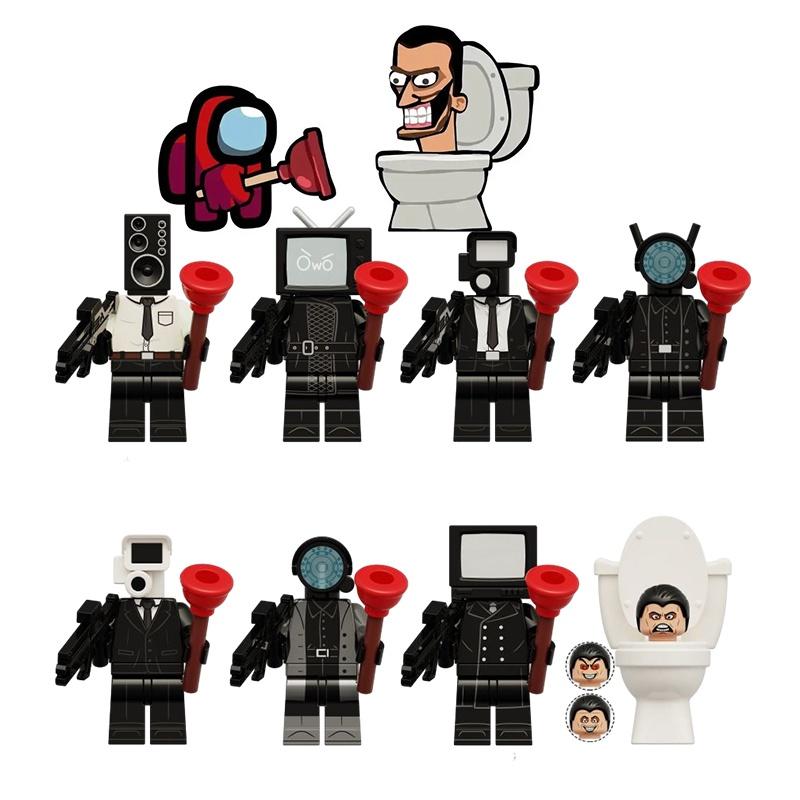 Toilet Man Surveillance Tv Assembled Building Blocks Toy Diy Plastic Abs Material Small Particle Blocks 0-38 Pieces Net Weight 0.01kg