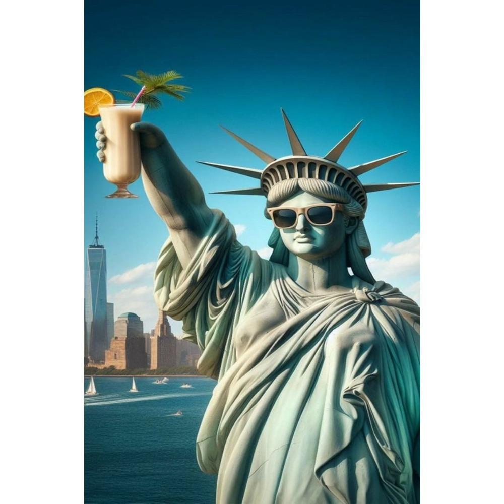 Vintage Metal Tin Sign Liberty Goddess Wall Art Decor For Living Room Bedroom