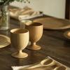 RIVERET Vessel Glass Goblets, 230ml, Pair, Bamboo, Dishwasher Safe, White/Brown, RV-106WB