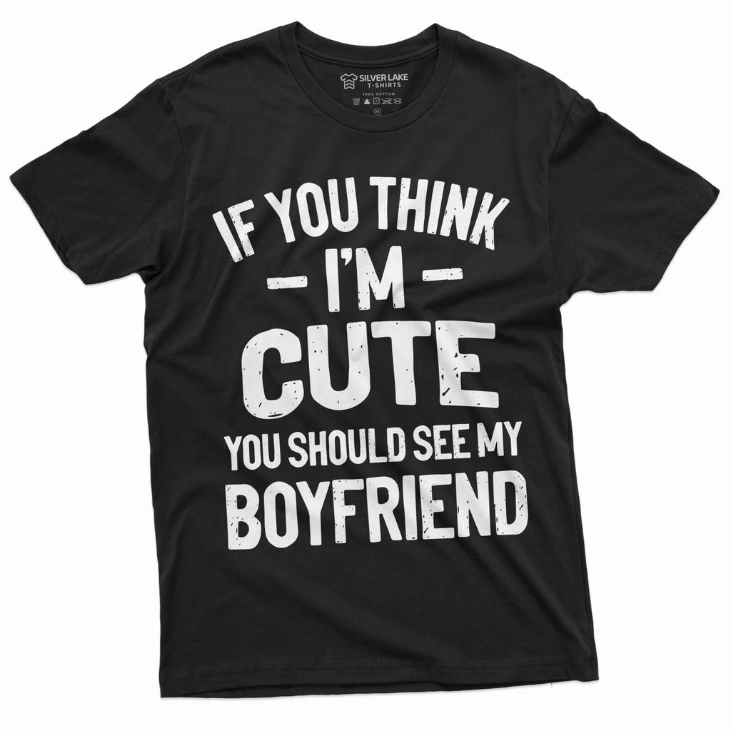 Cute Girlfriend Shirt Valentine's Day T Shirt Mens Womens Tees Top Gift For GF Girlfriend GF Gifts