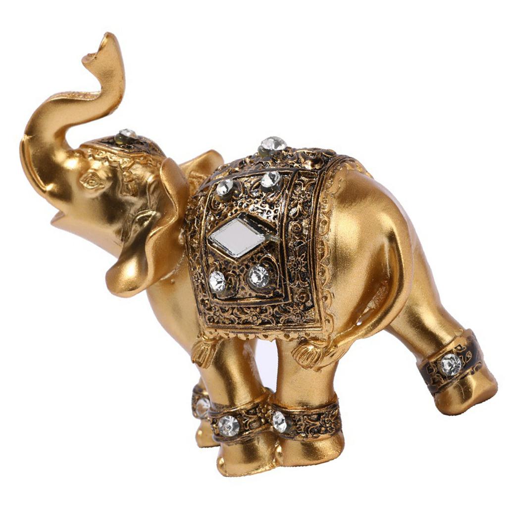 Lucky Elephant Decoration Statue Cute Elephant Figurines Statue for Living Room Bedroom Decor
