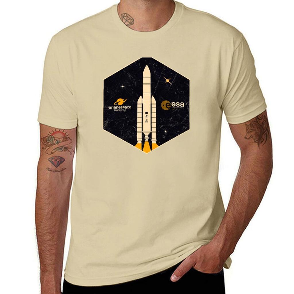 ESA European Space Agency Ariane T-Shirt Plus Sizes Heavyweights Boys Animal Print Funnys Black T Shirts for Men