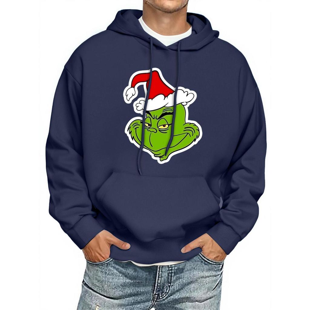 Men's Print Hooded Sweatshirt Long-Sleeve Casual Pullover Hoodie Hooded Sweatshirt
