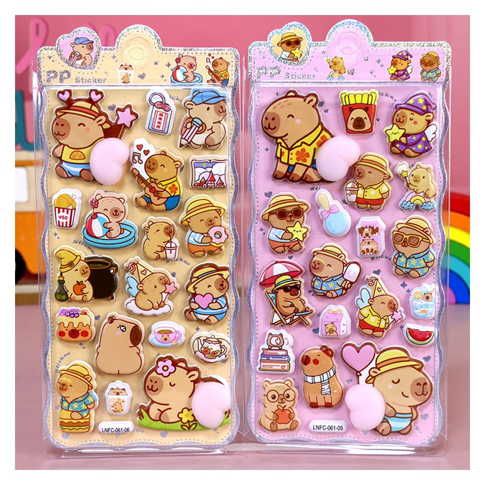 Set of 2 3D 3D Bubble Perfect for and Perfect as a Gift for Kids and Girls Stickers, Cute, Puffy, Jewel-Like, Stickers, Phones, DIY, Planners,