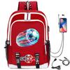 Football Star Printed Schoolbag Backpack Usb Charging Student Backpack Computer Bag