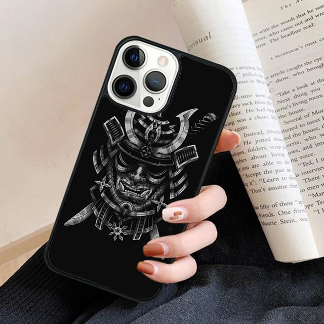 Japanese Anime Samurai ninja Black Phone Case Back Cover for iPhone 17 Air 16 15 14 13 11 12 Pro Max Plus Coque