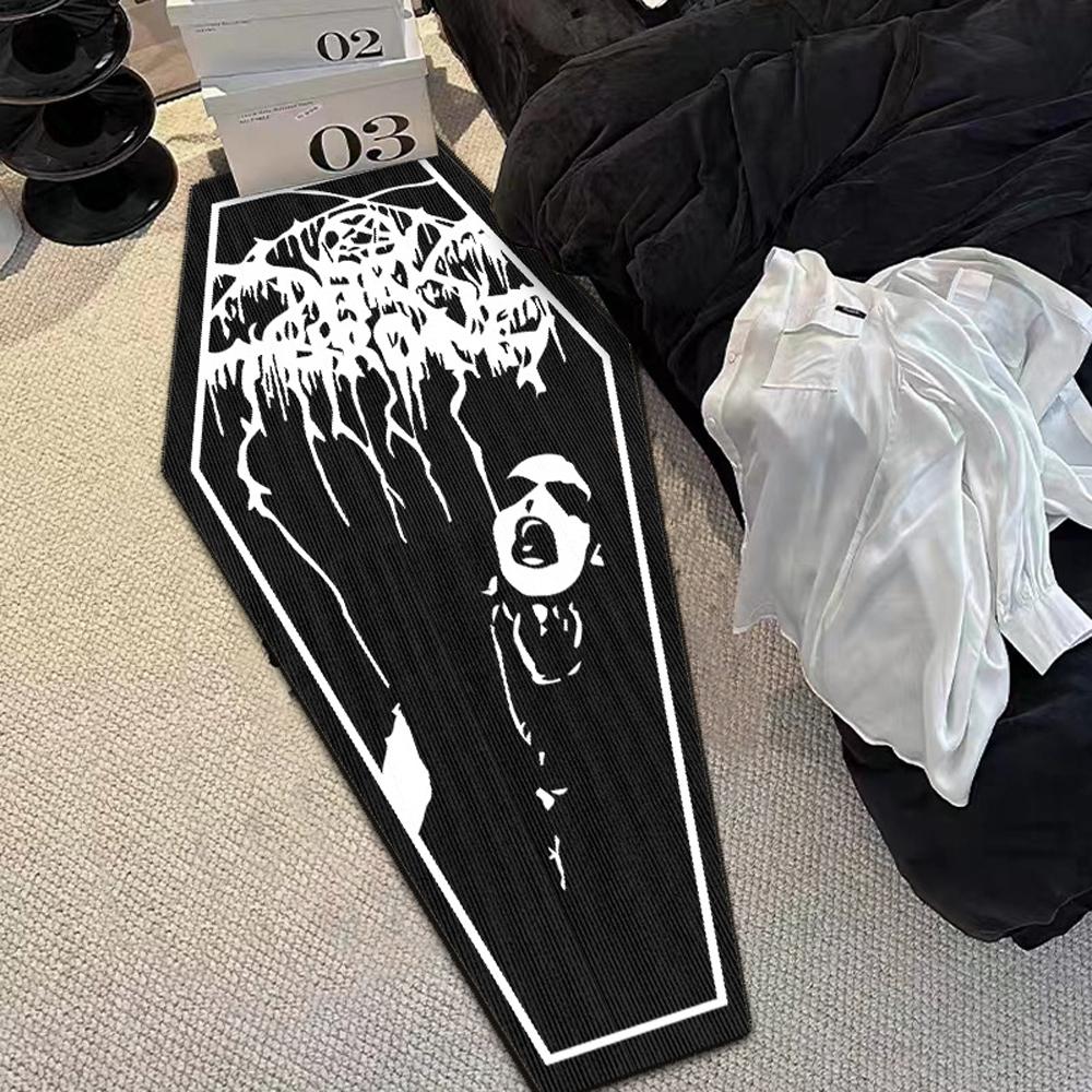 120cm Halloween Gothic Demon Carpets Skulls Cross Floor Non-Slip Punk Area Rugs