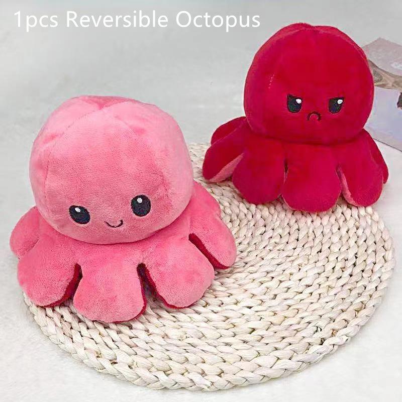 Adorable Double-sided Flip Reversible Octopus Plush Toy For Kids Soft And Cuddly Marine Life Stuffed Animal