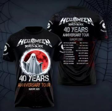Novelty Rock Halloween Band 3D Printed T-Shirt Men s and Women s Fashion Trend Loose Top T-Shirt S