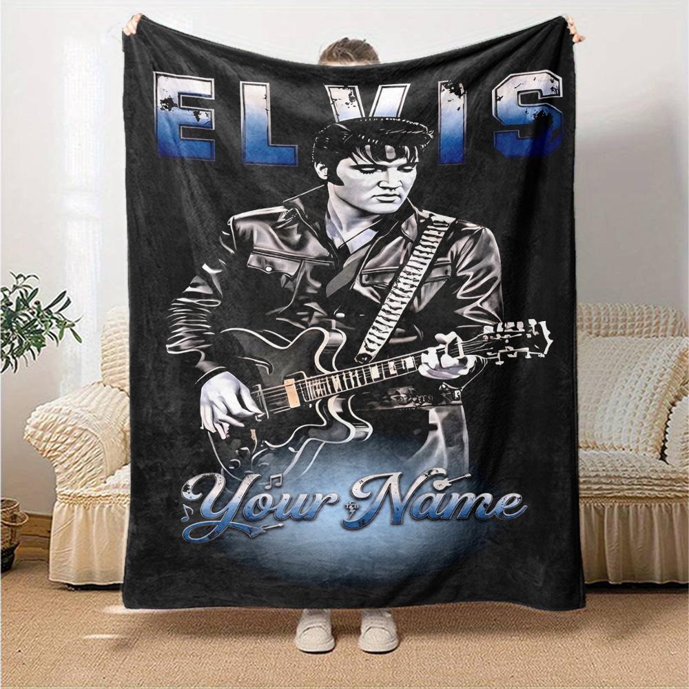 Elvis Presley Personalisierte Textdecke Überwurf Personalisierte Decke Warme Dekoration für Nickerchen Picknicks Bettwäsche Bürostuhl für Alle Anlässe