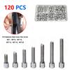 120pcs/Box 210 Stainless Steel Inner Hex Screw M5*6 M5*8 M5*10 M5*12 M5*16 M5*20 Cylindrical Head Stud Mountain Bike Frame