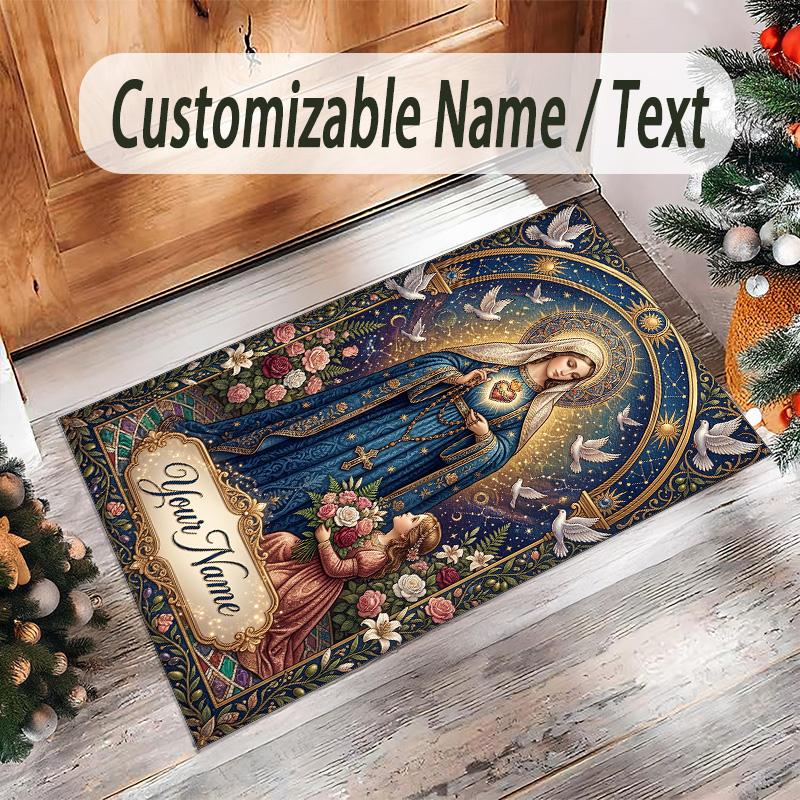 Other Similar Designs Theme Crystal Velvet Rug Personalized Custom Name Text Soft Floor Mat Home Decor
