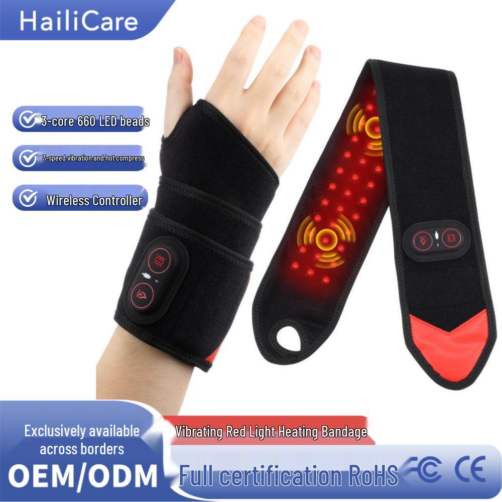Infrared Heating & Vibration Wrist Brace with 36 Red Light Beads
