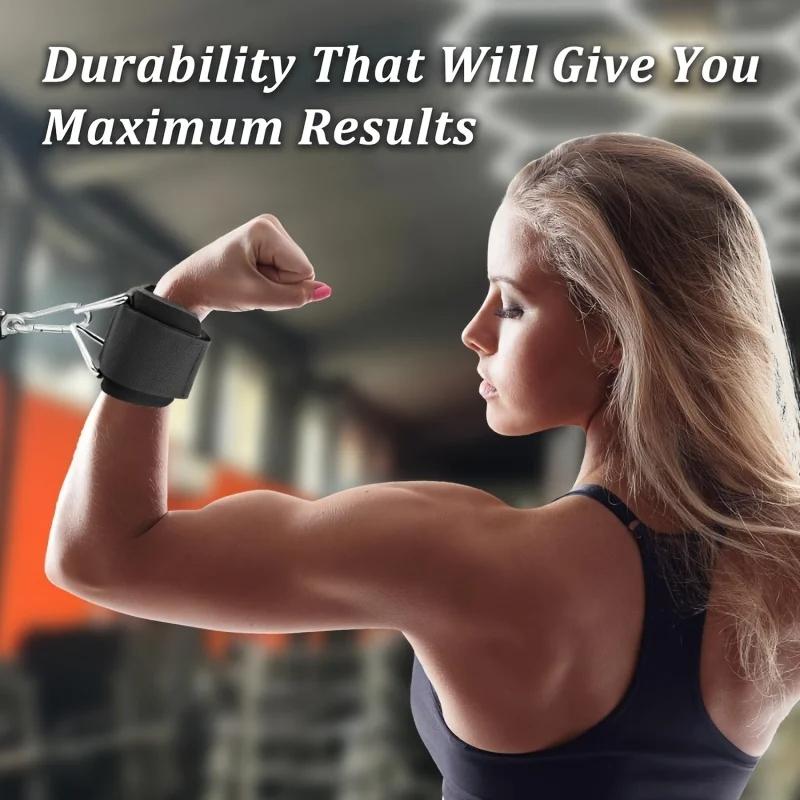 Adjustable Wrist Cuffs Neoprene Padded Straps for Cable Machines Resistant Band Strength Training Fitness Equipment