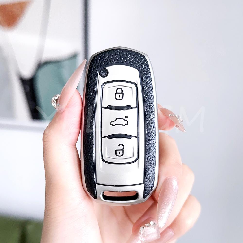 Leather Tpu Car Smart Key Cover For Geely Atlas Boyue Nl3 Ex7 Suv Gt Gc9 Emgrand X7 Borui Case Shell Fob Auto Holder Accessories
