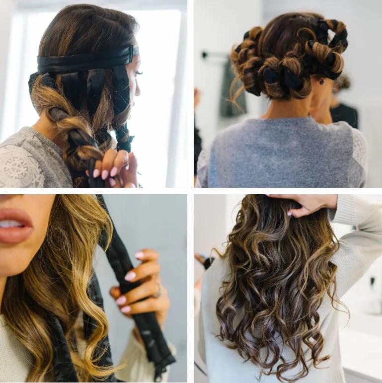 Lazy Hair Curler Hair Rollers Heatless Rod Headband Lazy Natural Soft Wave Formers No Heat Curls Ribbon Salon Styling Tools