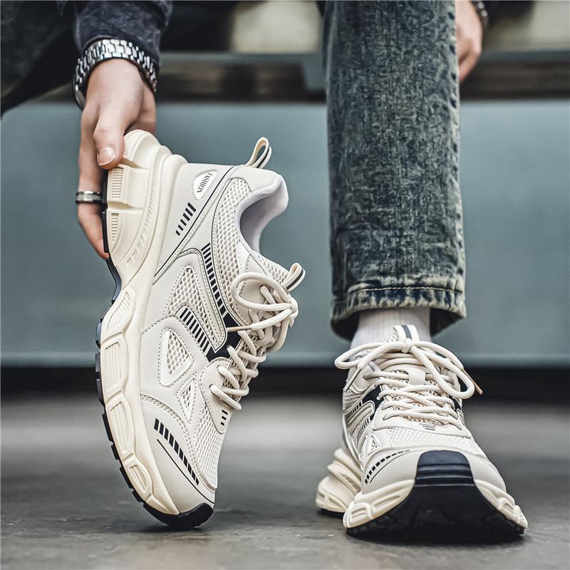 Platform Dad Shoes 2025 Summer New Mesh Breathable Casual Sports Shoes Men's Non-slip and Wear-resistant Running Shoes Men's
