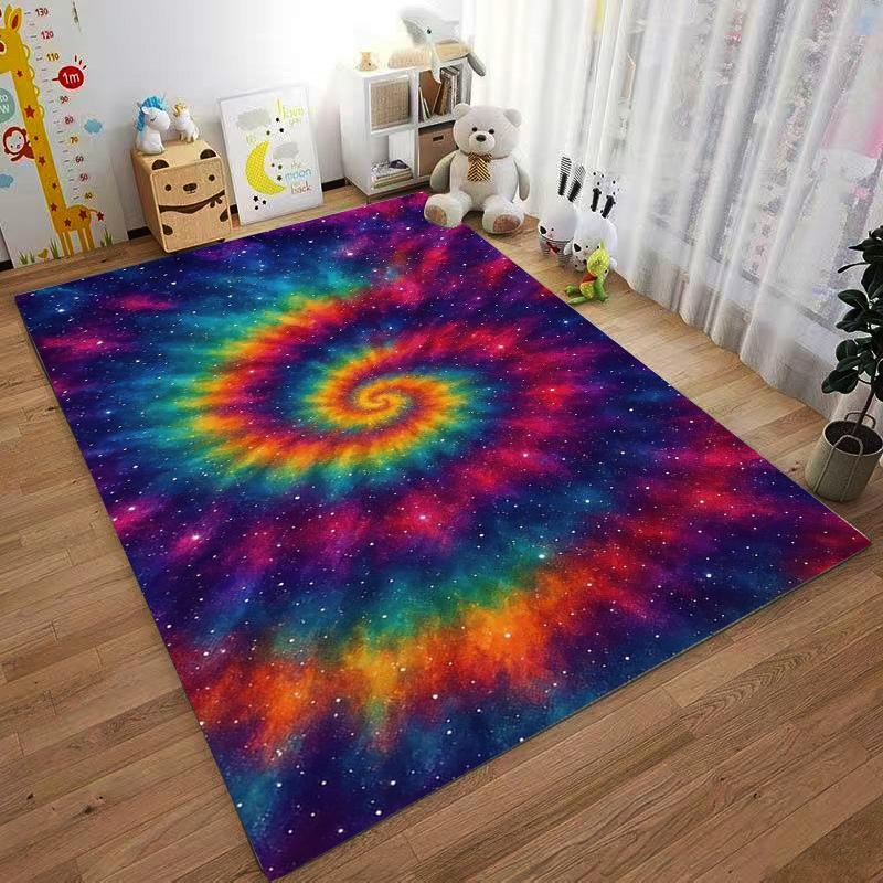 Colorful Galaxy Spiral Carpet Designed Floor Mat, Suitable As a Non-slip Mat for the Living Room or Bedroom Sofa