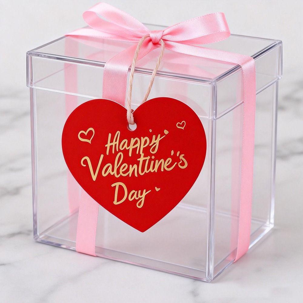 100pcs Heart Shaped Cards Valentine's Day Tags Red DIY Cake Decor Tag Hanging Decoration Packaging Decoration Tags