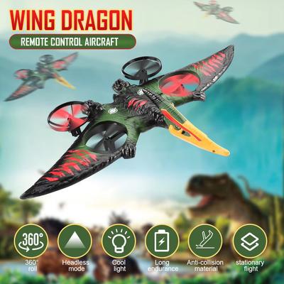 2024 Nové RC letadlo Pterosaur 2,4G 6osé gyro EPP pěnové RC letadlo s LED světlem Jednoklíčové vzletové RC kluzáky s 360 otáčkami Létající hračky